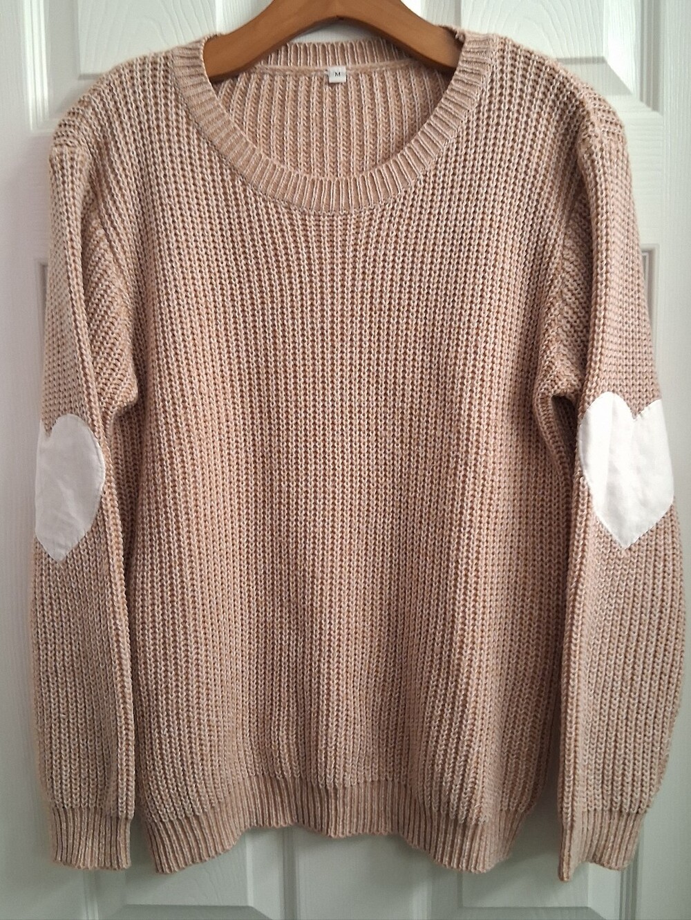 Heart Elbow Knit Sweater Medium